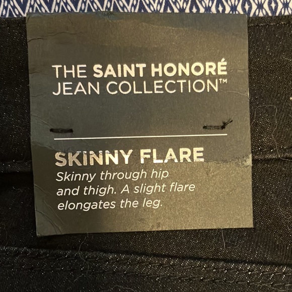 NWT WHBM Women Skinny Flare 14R Black Jean. The Saint Honore’ Jean Collection - Picture 4 of 8